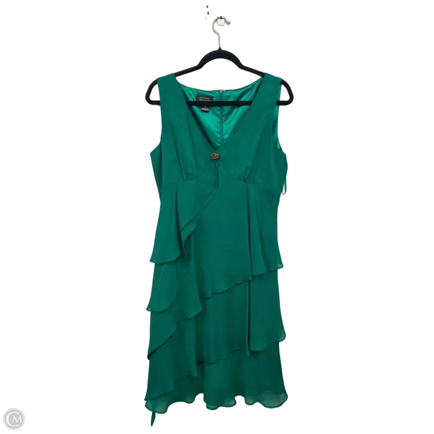 Dress Party Midi By Clothes Mentor In Green, Size: 14