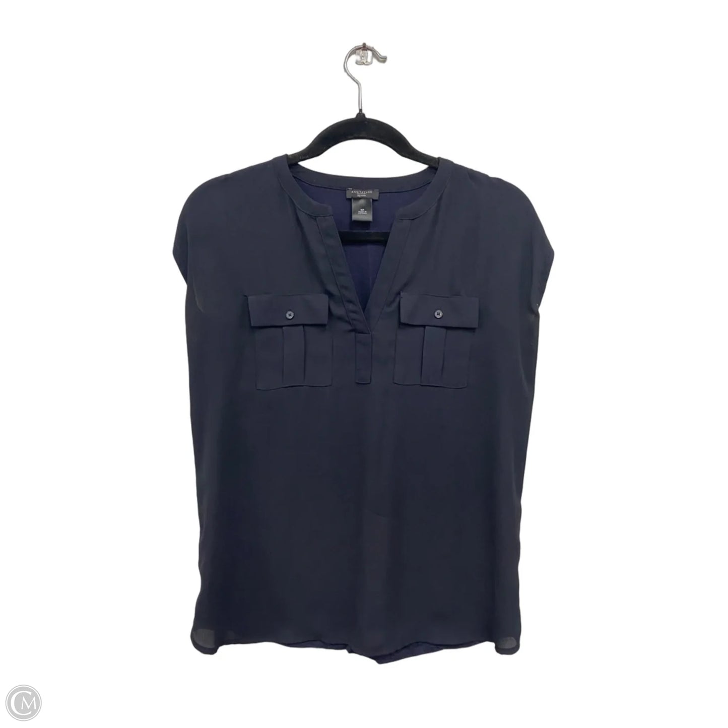 Top Short Sleeve By Ann Taylor In Navy, Size: Sp