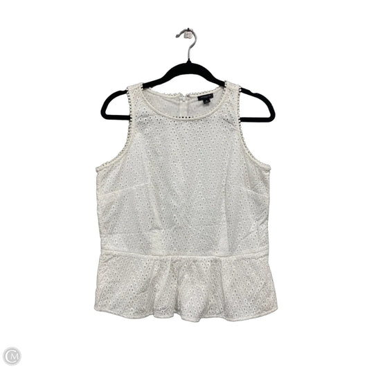 Top Sleeveless By Ann Taylor In White, Size: 10