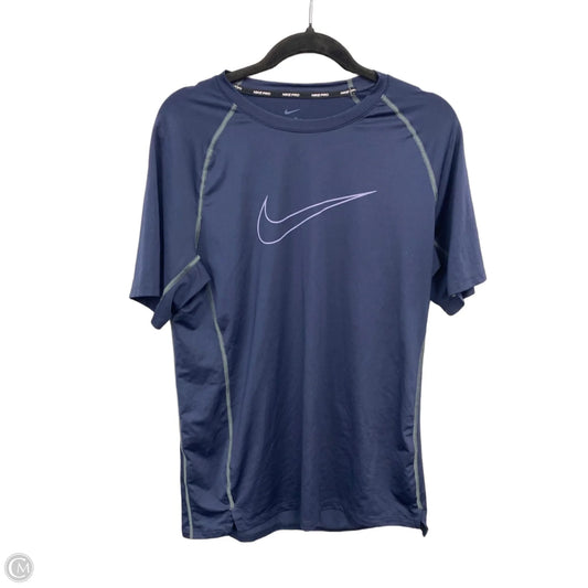 Athletic Top Short Sleeve By Nike Apparel In Blue, Size: L