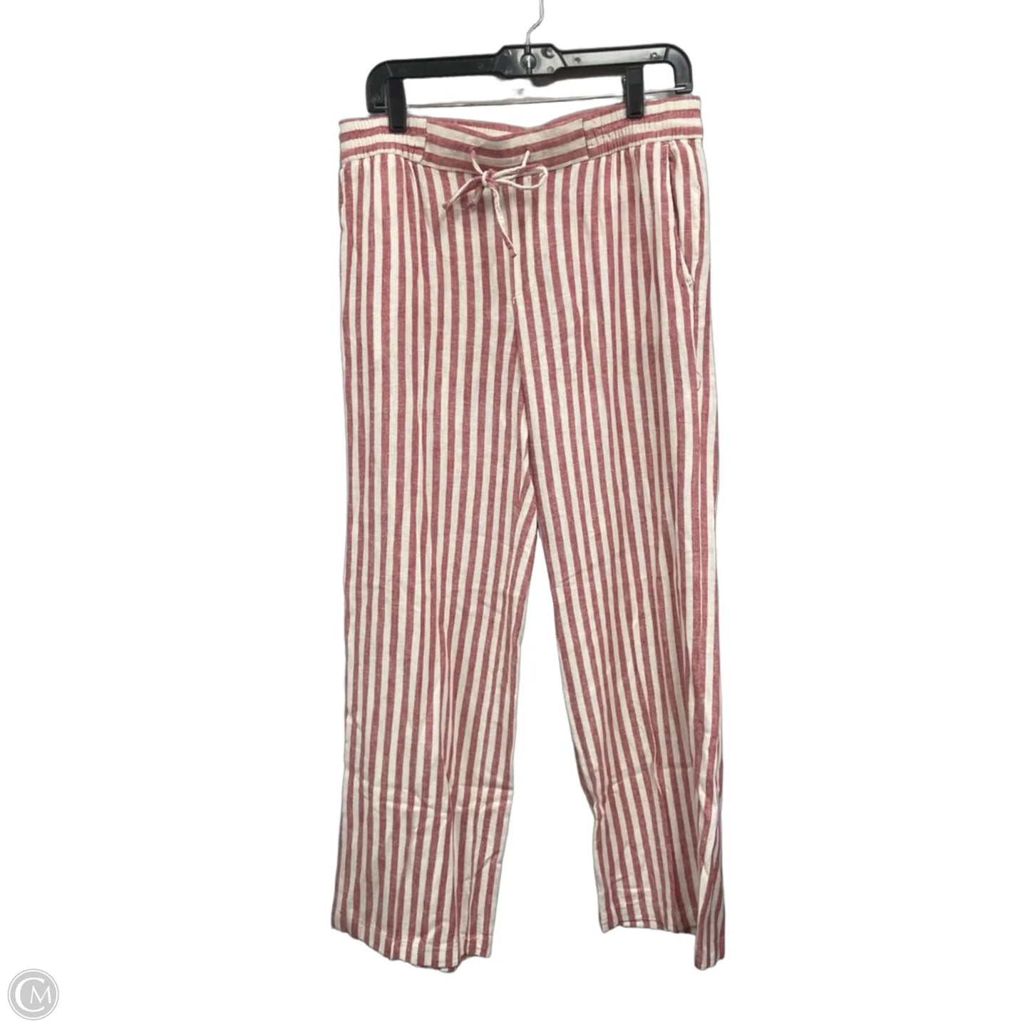 Pants Linen By Old Navy In Red & White, Size: M