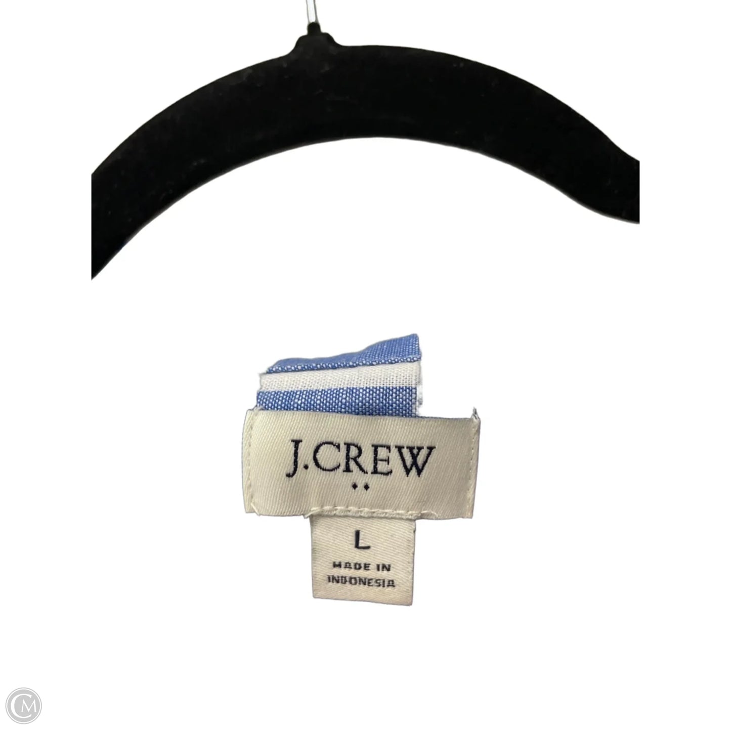 Blouse Long Sleeve By J. Crew In Blue & White, Size: L