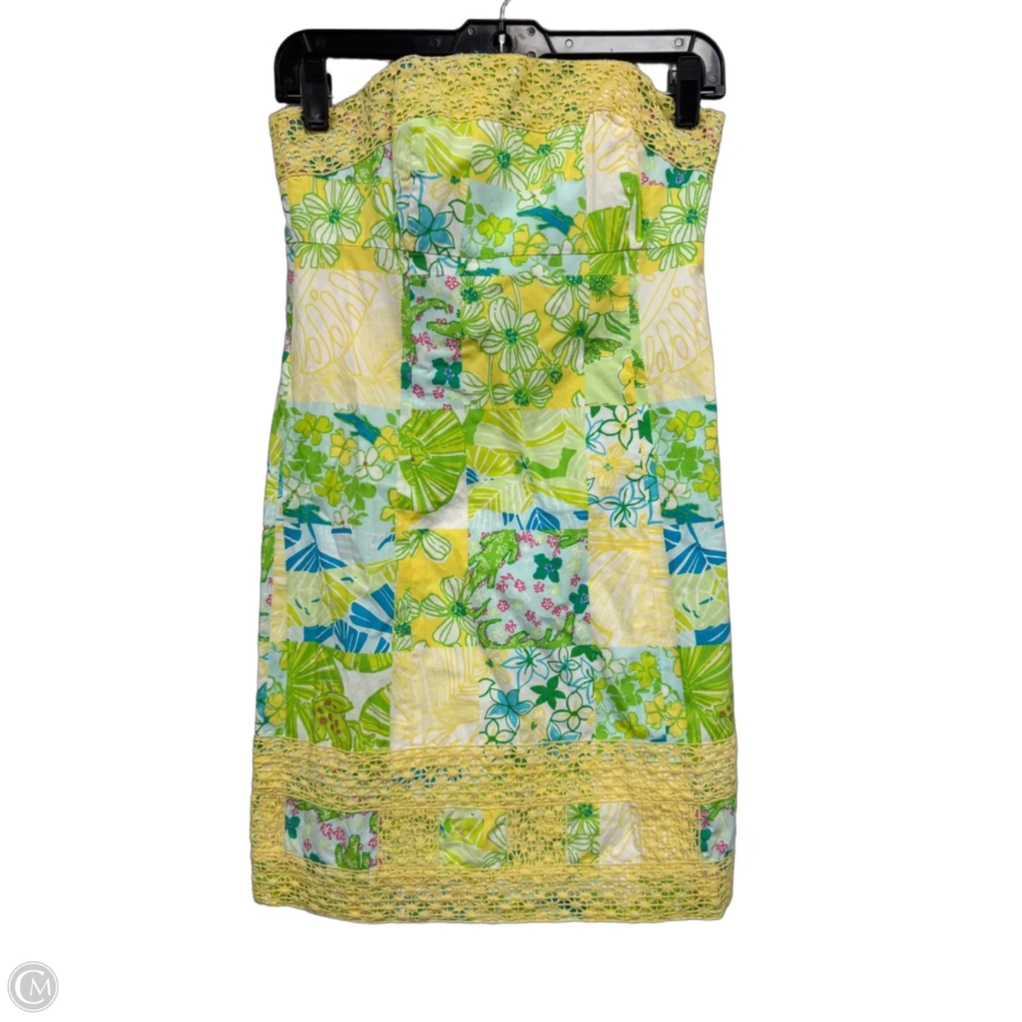 Dress Designer By Lilly Pulitzer In Green & Yellow, Size: 0
