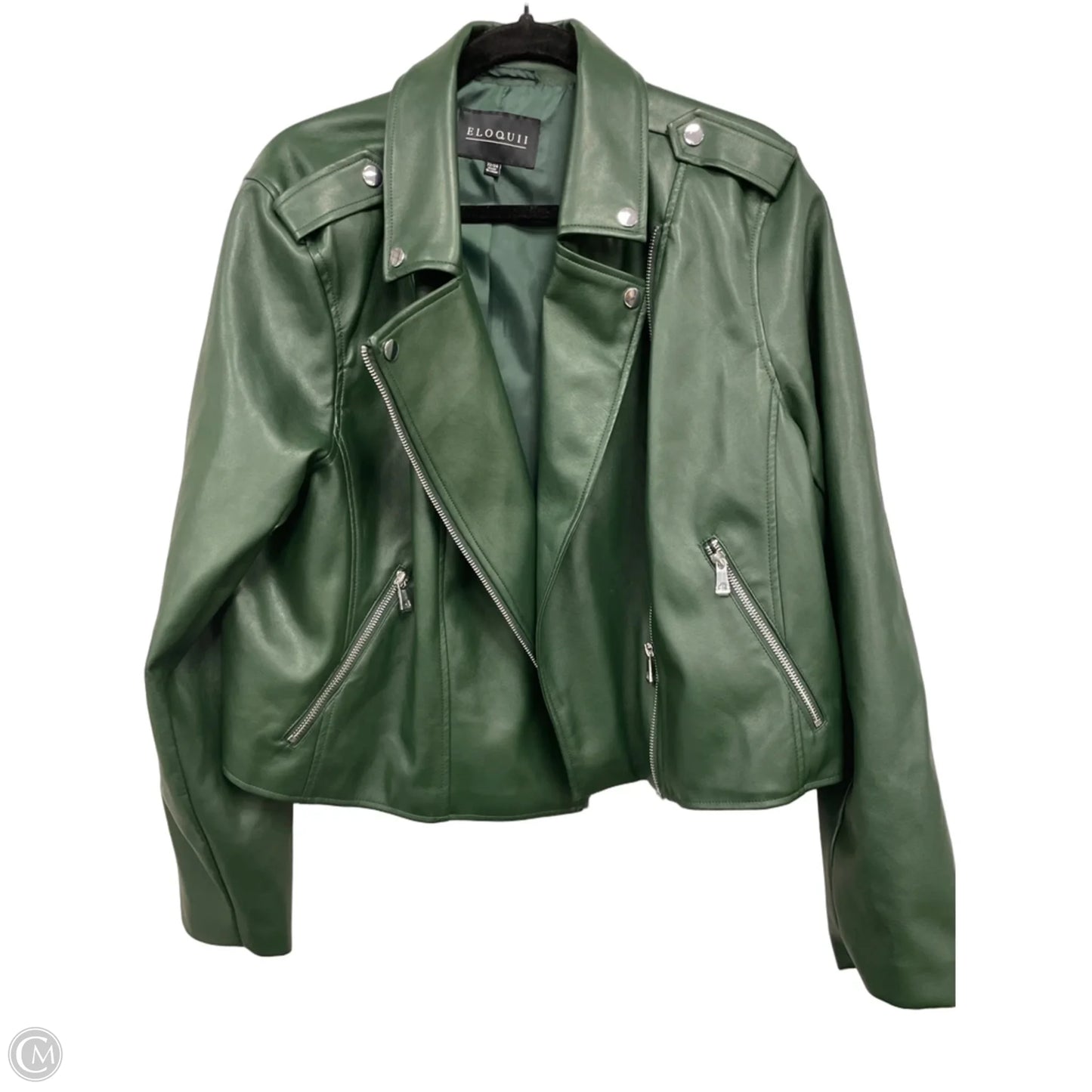 Jacket Leather By Eloquii In Green, Size: 22