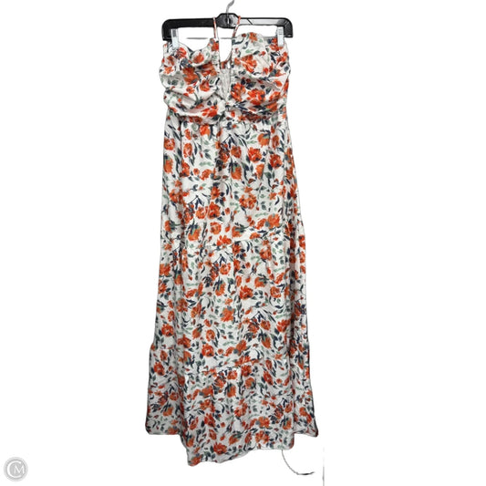 Dress Casual Maxi By Clothes Mentor In Orange & White, Size: L
