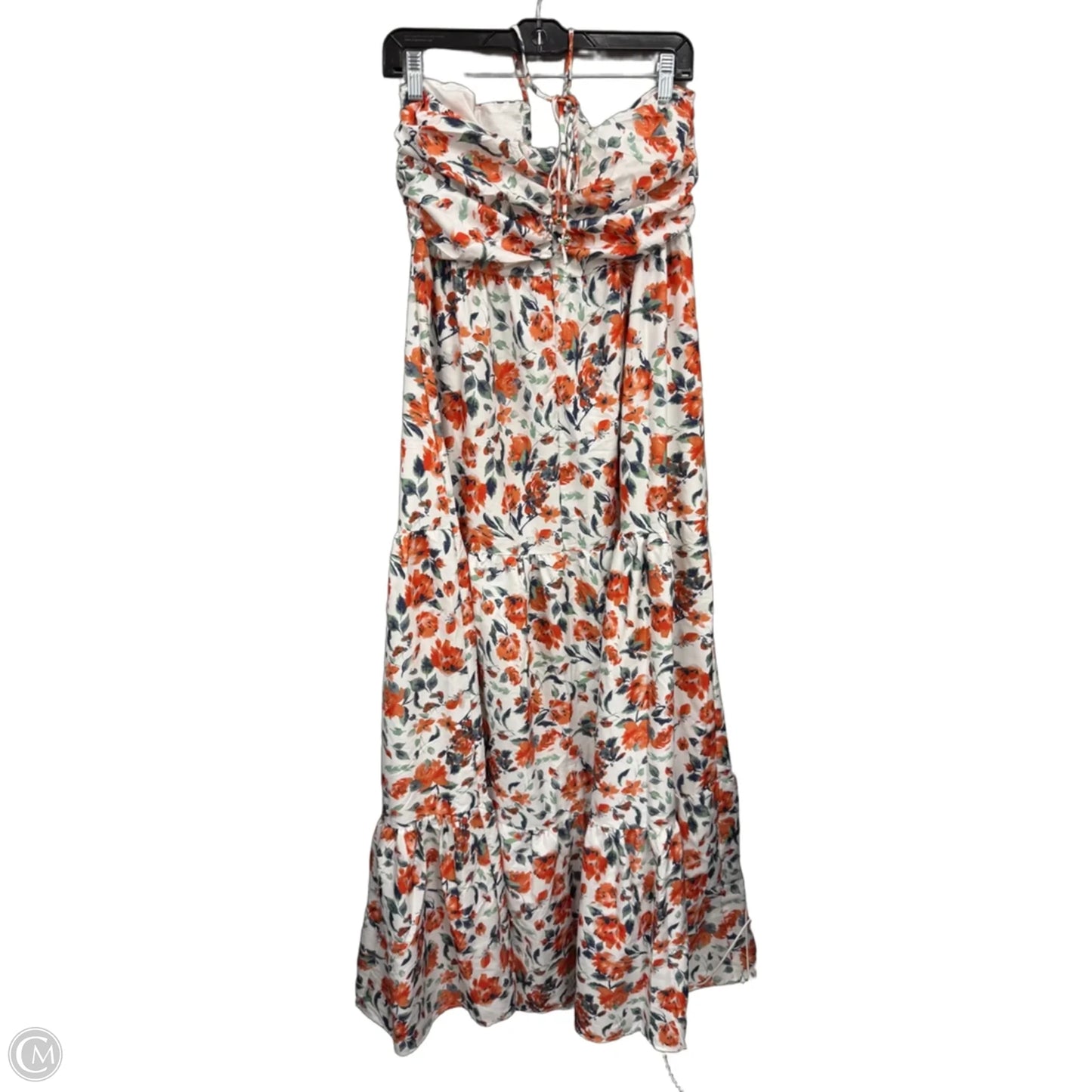 Dress Casual Maxi By Clothes Mentor In Orange & White, Size: L