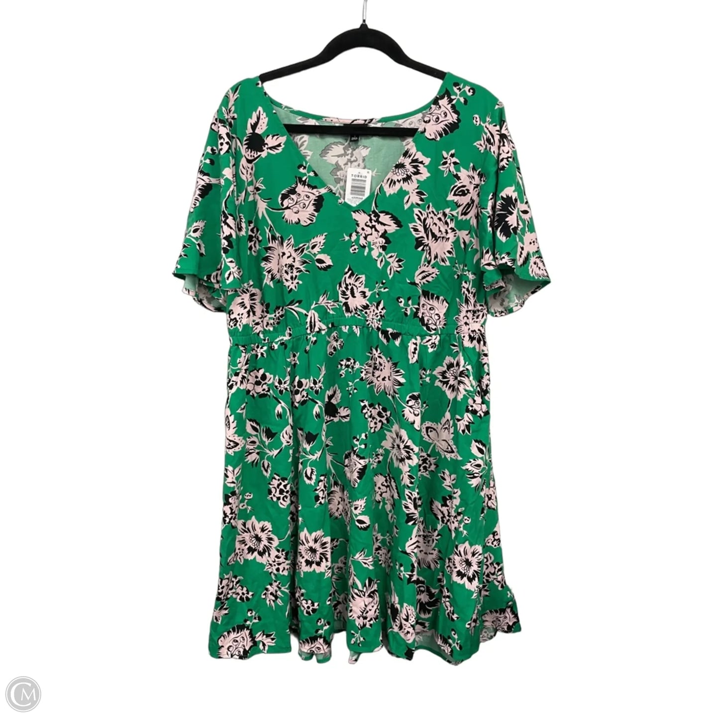 Dress Casual Short By Torrid In Green & White, Size: 1x