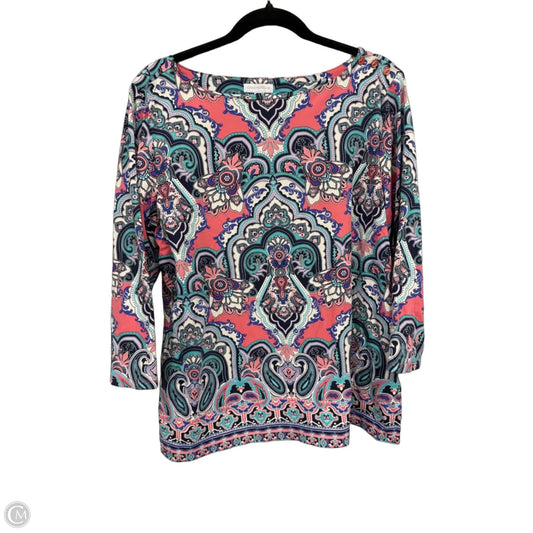 Top Long Sleeve By Charter Club In Pink & Purple, Size: Xl