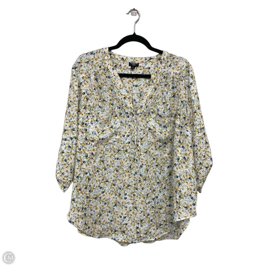 Blouse 3/4 Sleeve By Torrid In Black & Green, Size: 14