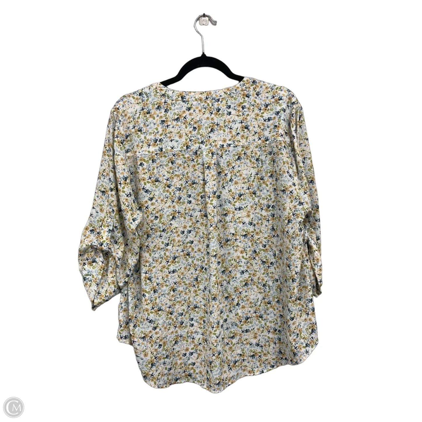 Blouse 3/4 Sleeve By Torrid In Black & Green, Size: 14