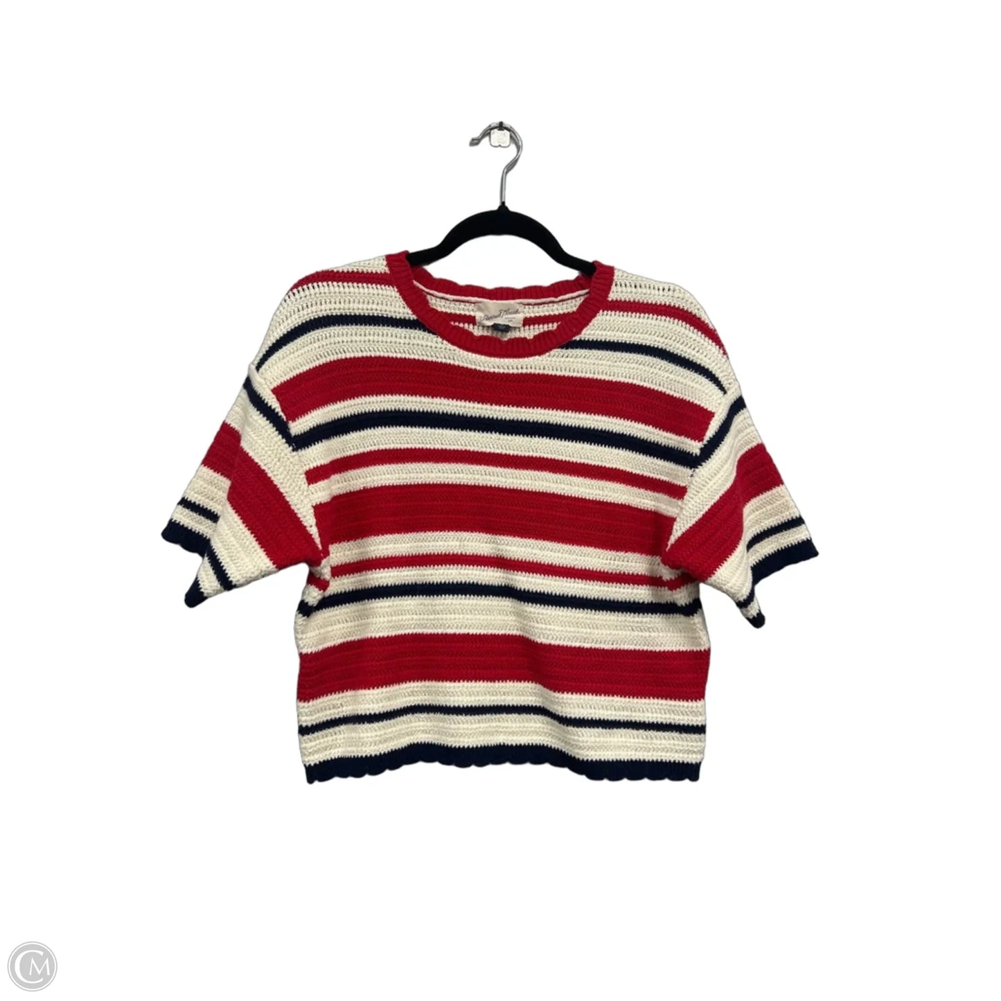 Sweater Short Sleeve By Universal Thread In Red & White, Size: M
