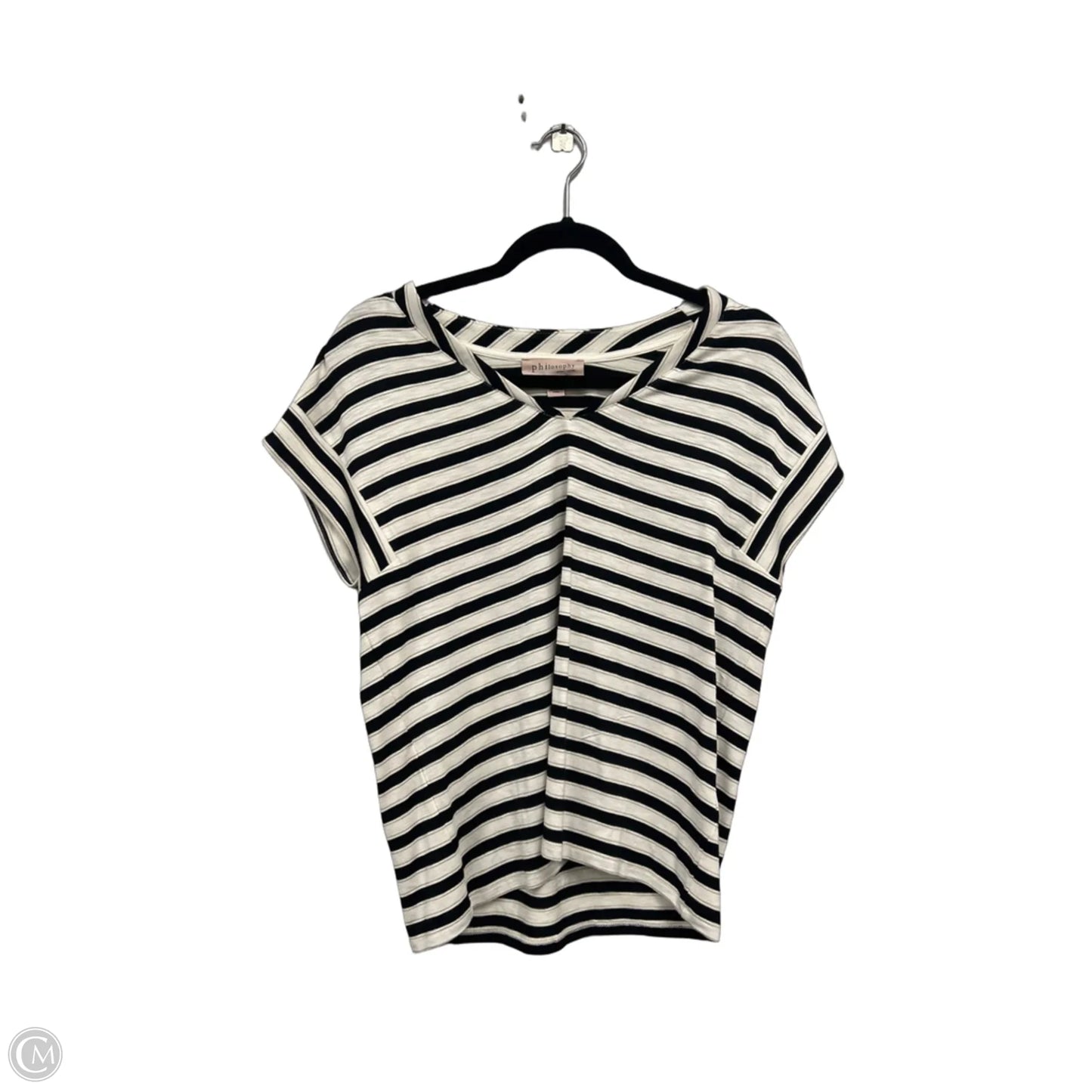 Top Short Sleeve By Philosophy In Black & White, Size: S