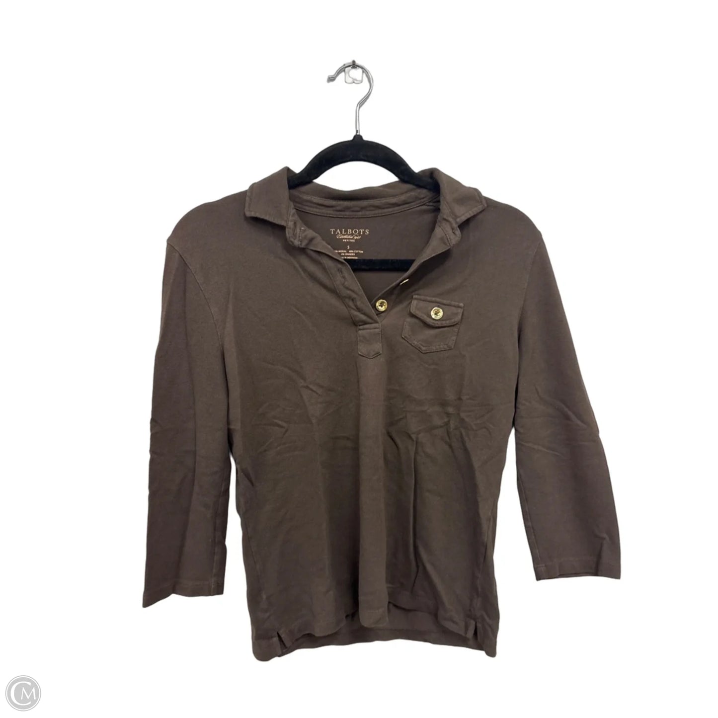 Top 3/4 Sleeve By Talbots In Brown, Size: S