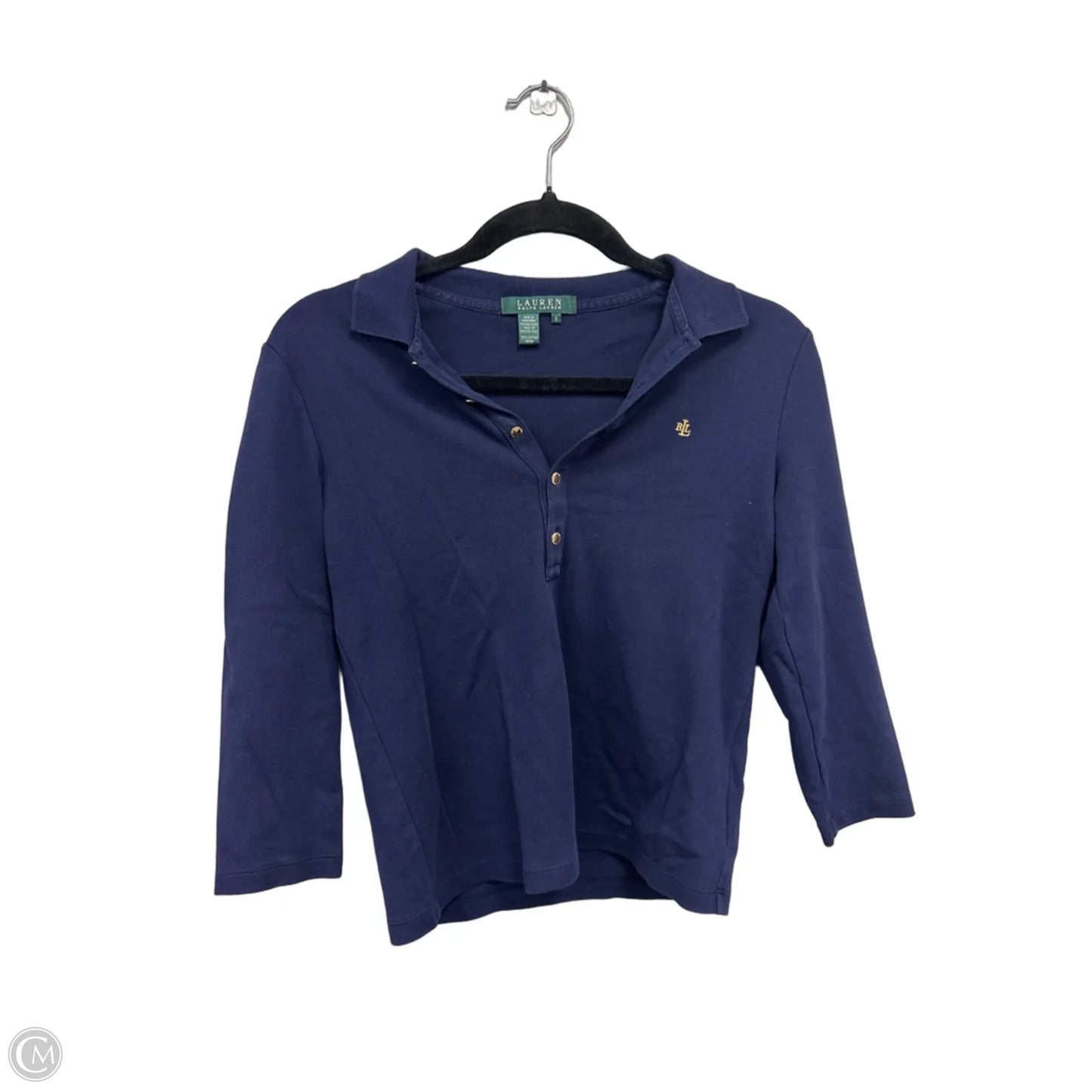 Top 3/4 Sleeve By Lauren By Ralph Lauren In Blue, Size: S