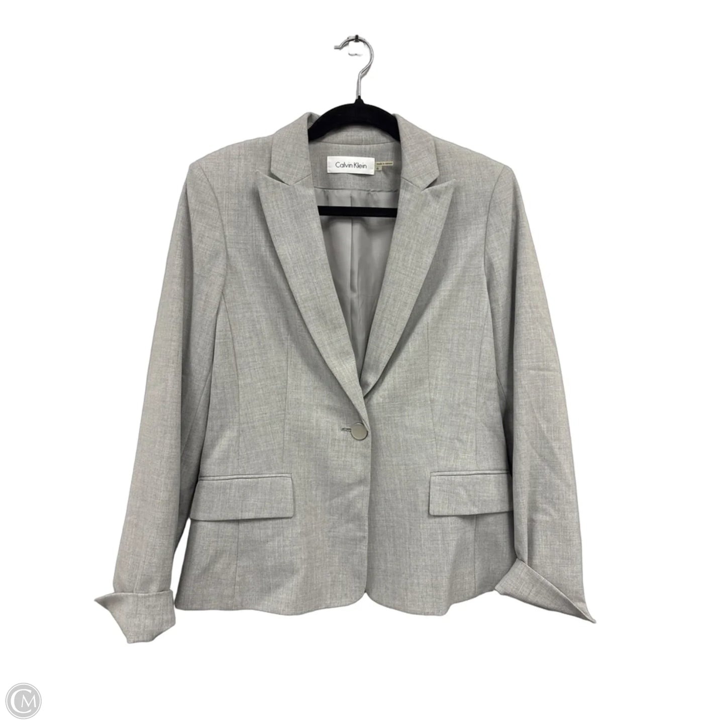 Blazer By Calvin Klein In Grey, Size: S