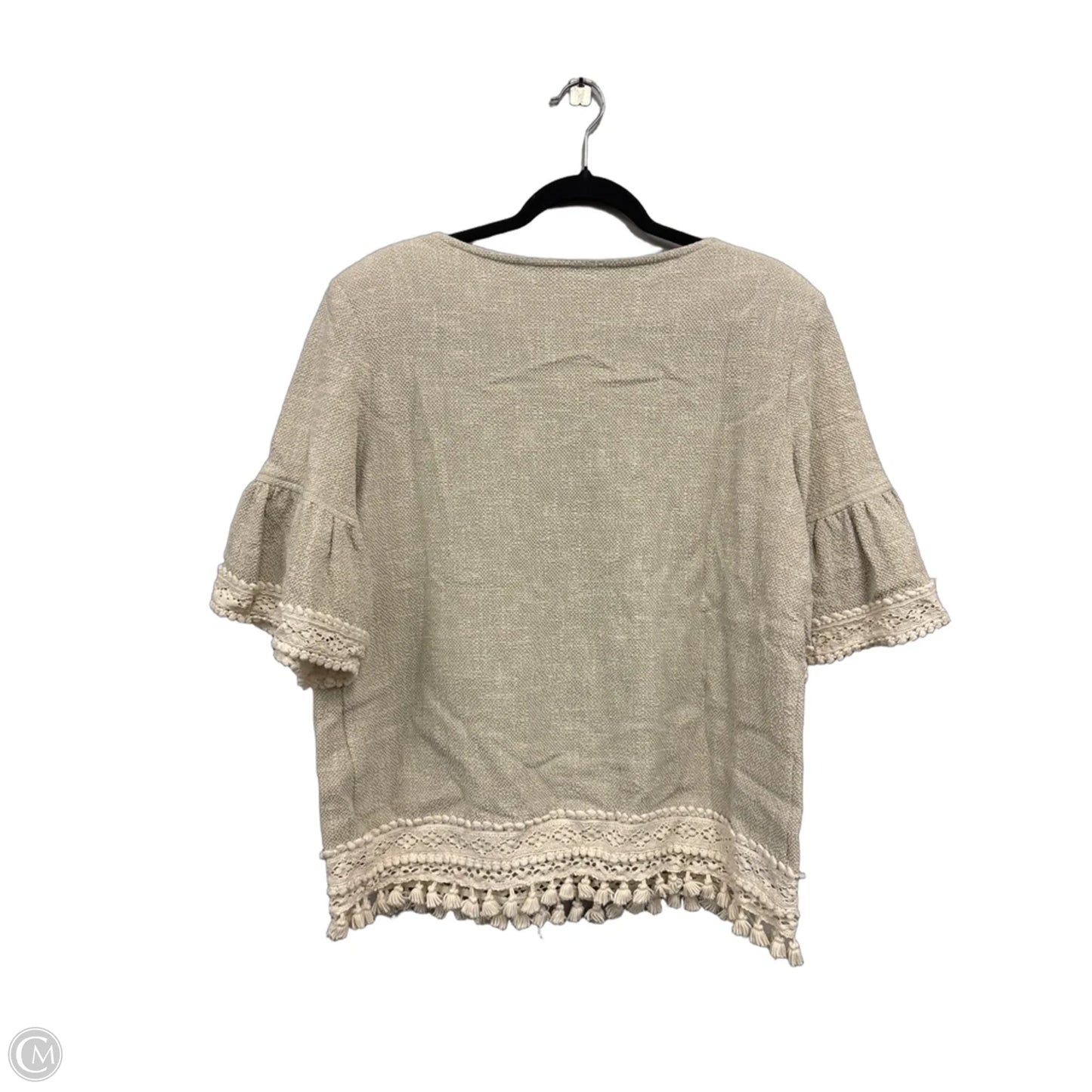 Blouse Short Sleeve By Clothes Mentor In Beige, Size: Xl
