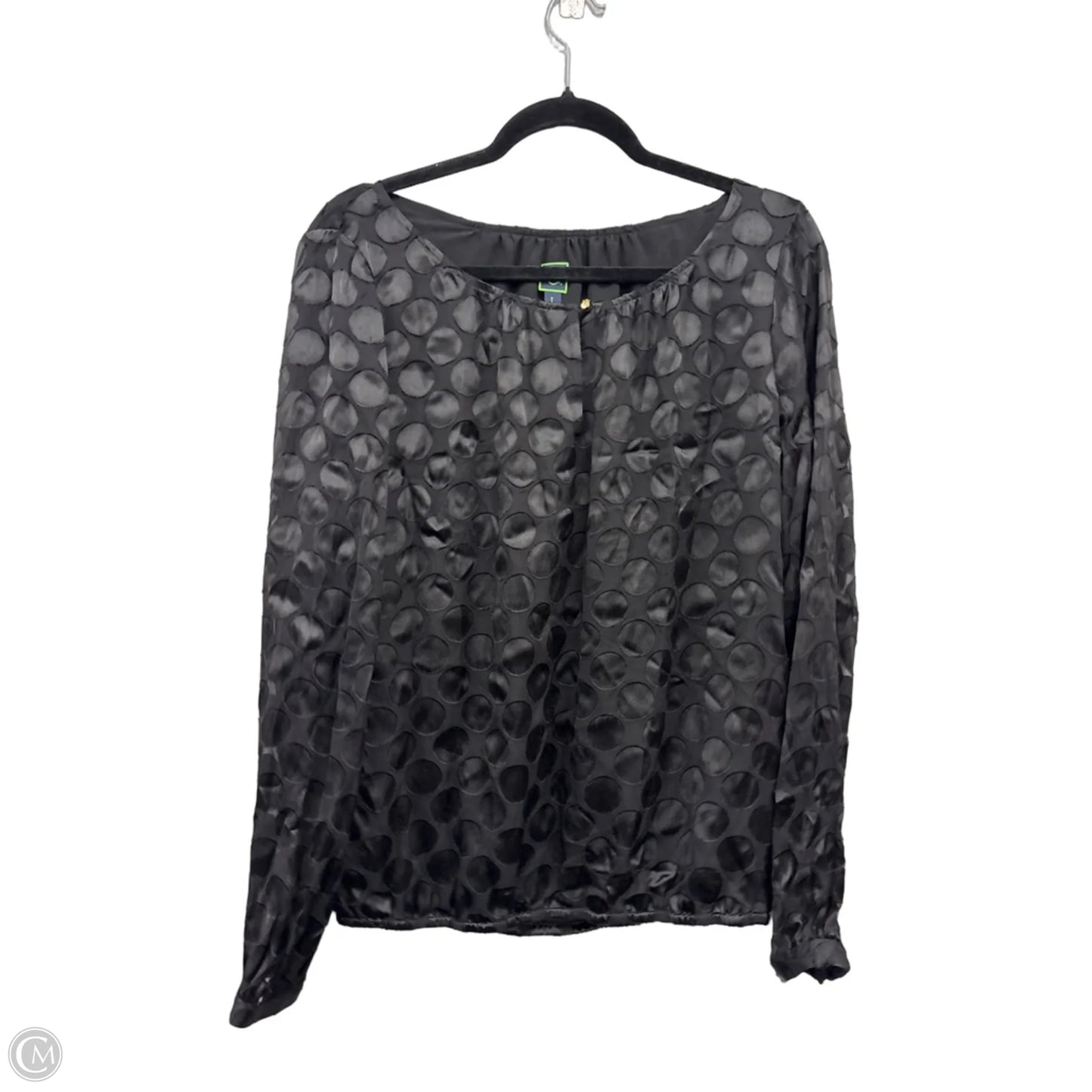 Blouse Long Sleeve By C Wonder In Black, Size: L