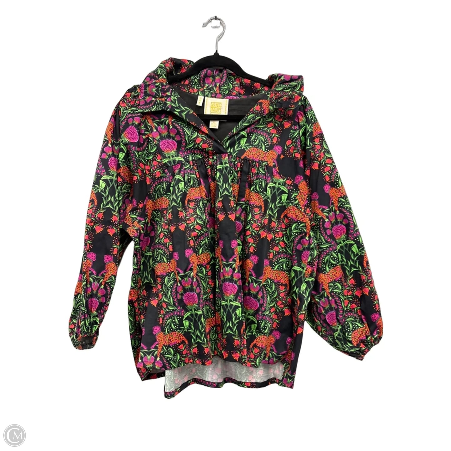 Blouse Long Sleeve By Clothes Mentor In Black & Orange, Size: Xl