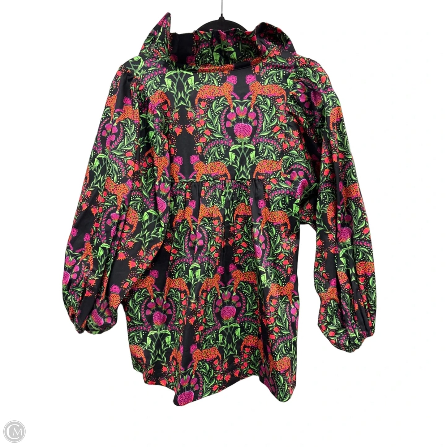 Blouse Long Sleeve By Clothes Mentor In Black & Orange, Size: Xl