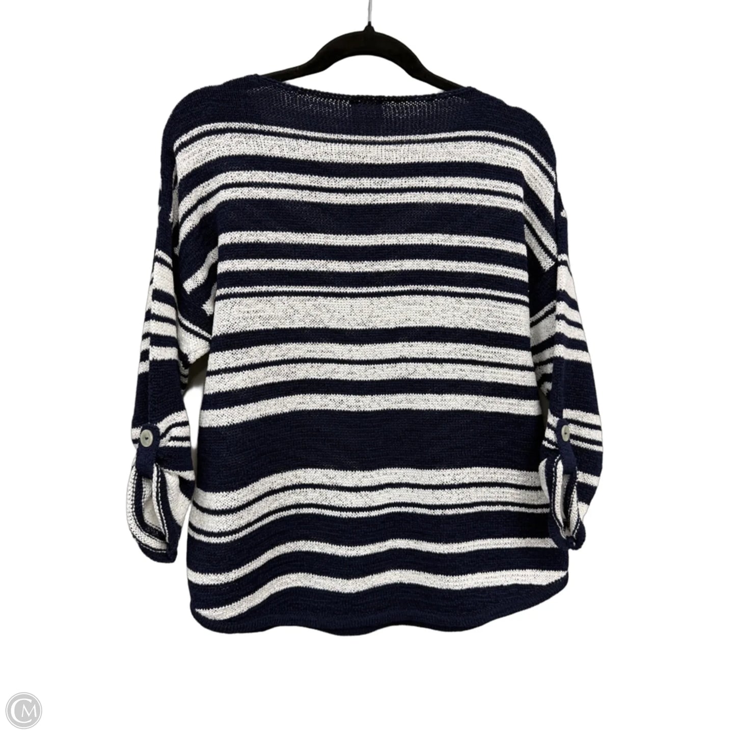 Sweater By Chicos In Blue & White, Size: 2