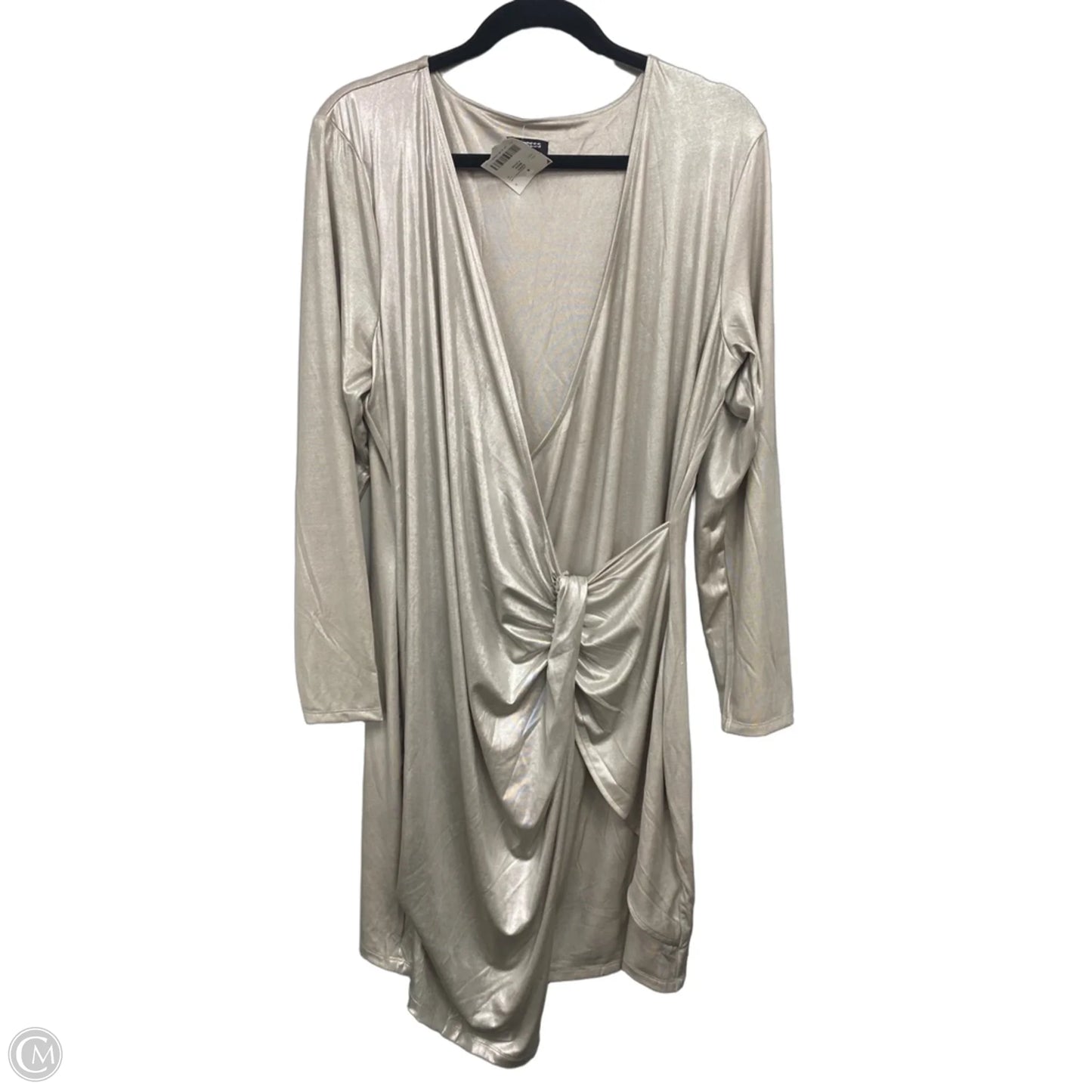 Dress Party Midi By Express In Silver, Size: Xl
