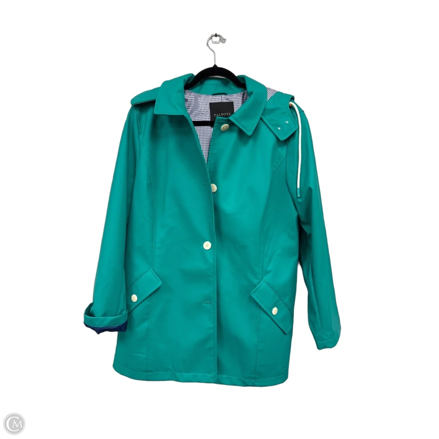 Coat Raincoat By Talbots In Teal, Size: Xl