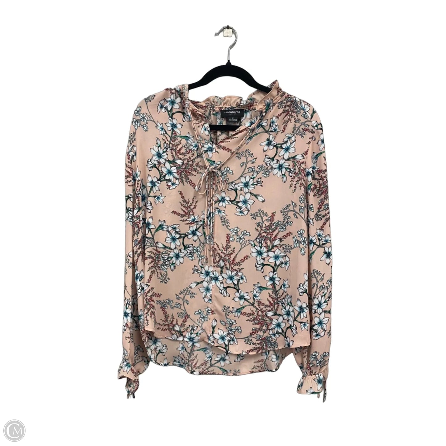 Blouse Long Sleeve By Liz Claiborne In Floral Print, Size: M