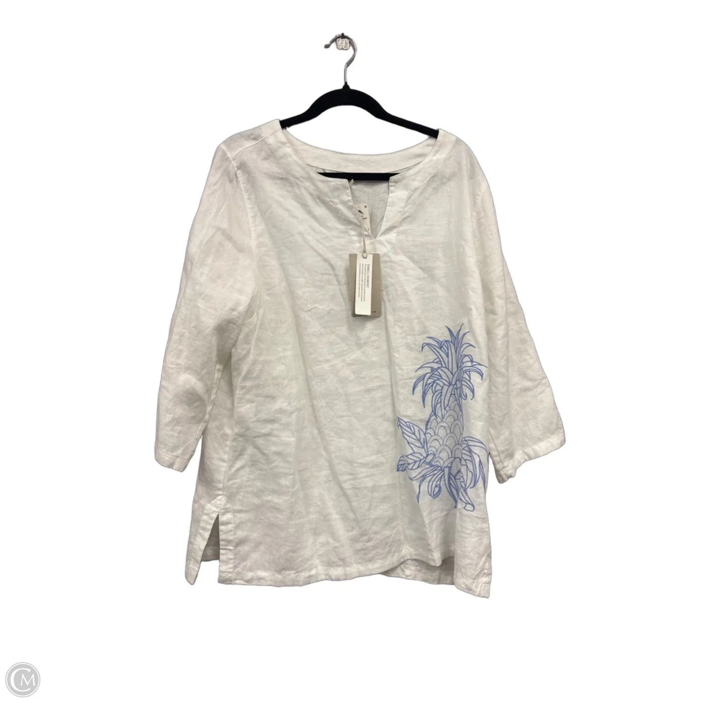 Top Long Sleeve By Tommy Bahama In Blue & White, Size: Xl