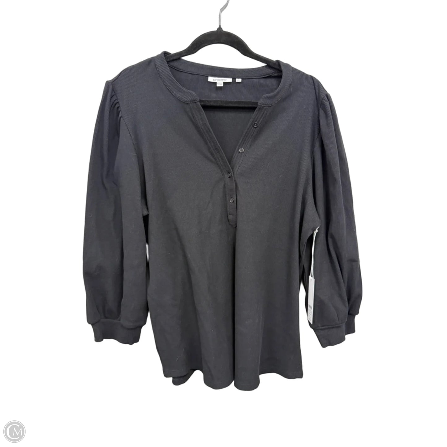 Blouse 3/4 Sleeve By Chicos In Black, Size: Xxl