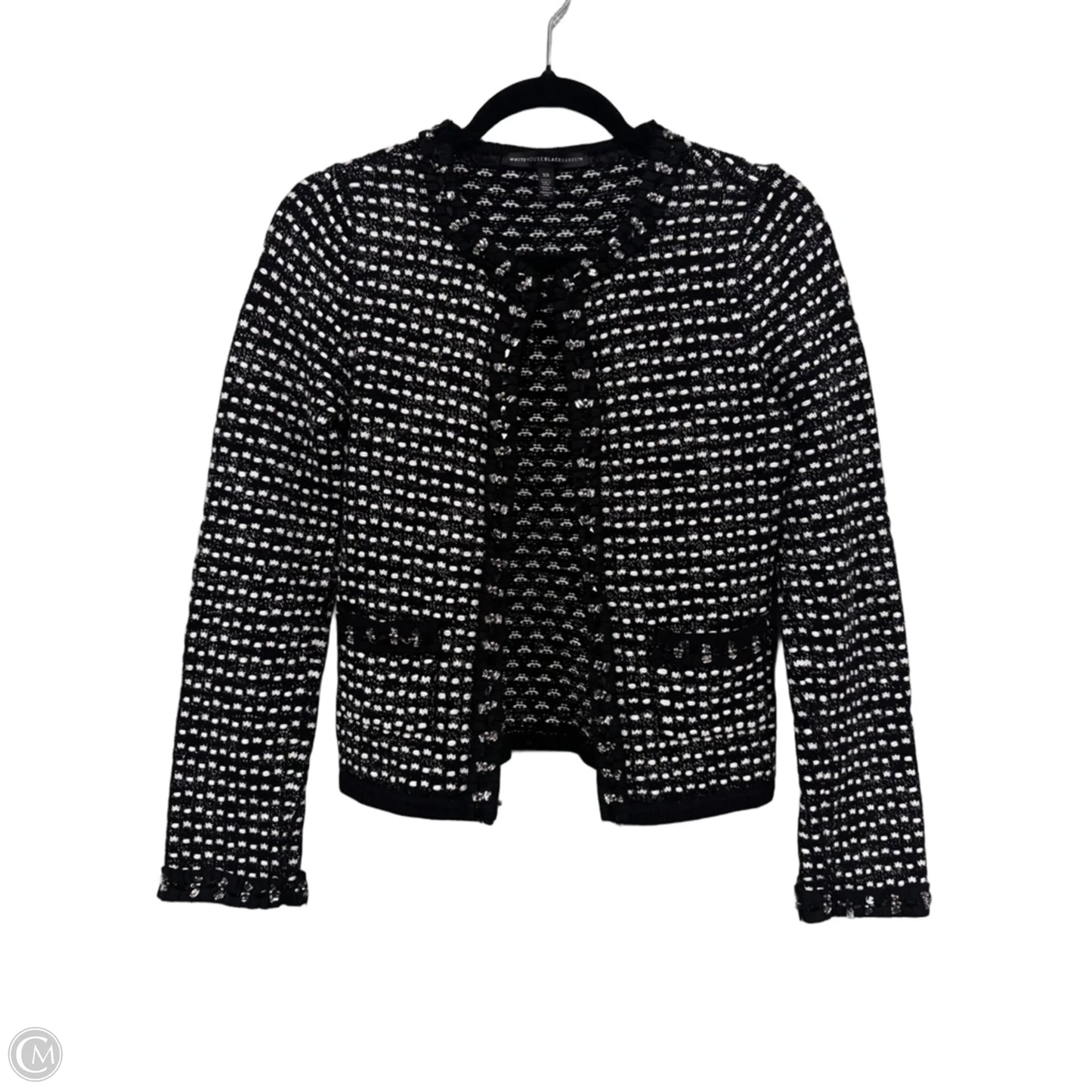 Sweater Cardigan By White House Black Market In Black & White, Size: Xs