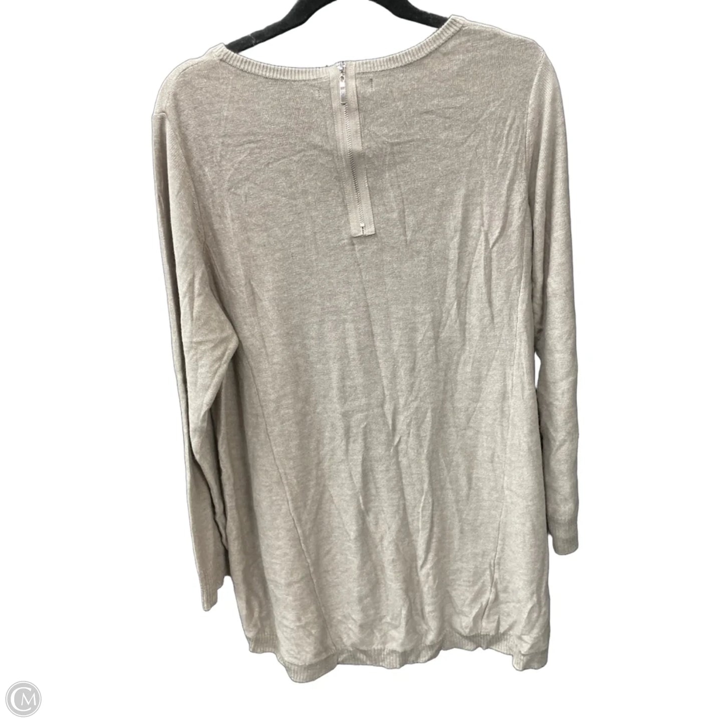 Sweater By Clothes Mentor In Beige, Size: 1x