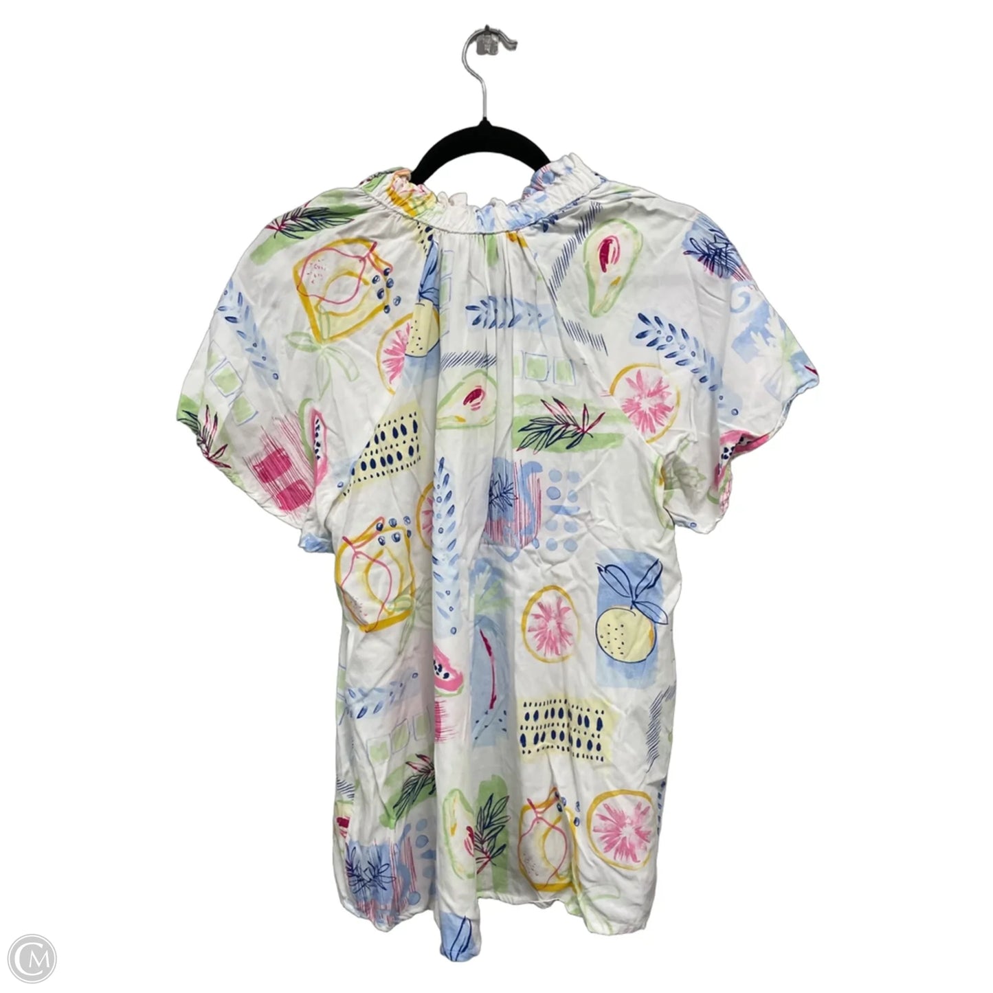 Top Short Sleeve By Crown And Ivy In Blue & White, Size: L