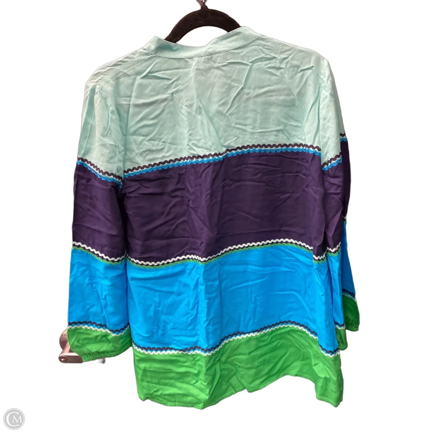 Top 3/4 Sleeve By Clothes Mentor In Blue & Green, Size: S
