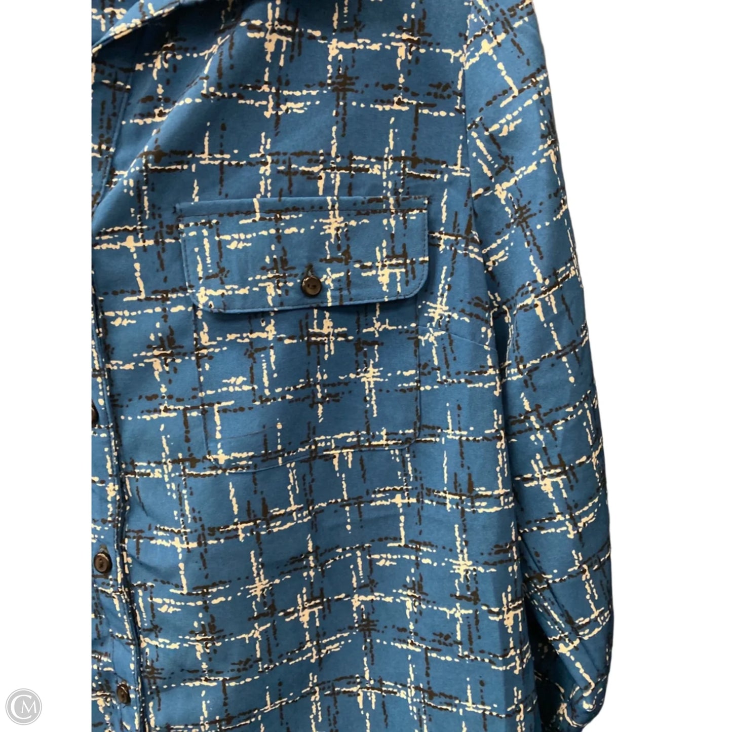 Blouse 3/4 Sleeve By Notations In Blue, Size: M