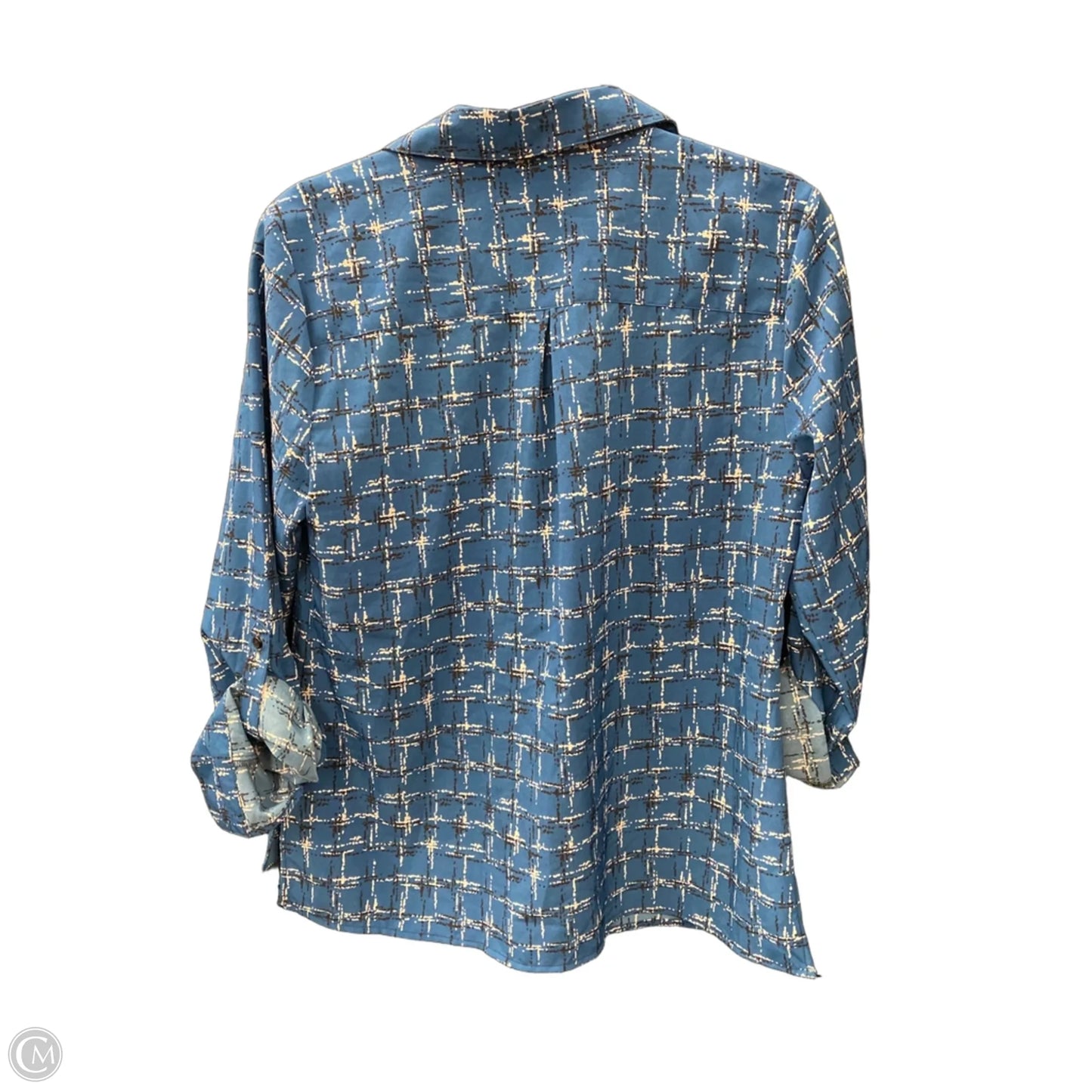 Blouse 3/4 Sleeve By Notations In Blue, Size: M