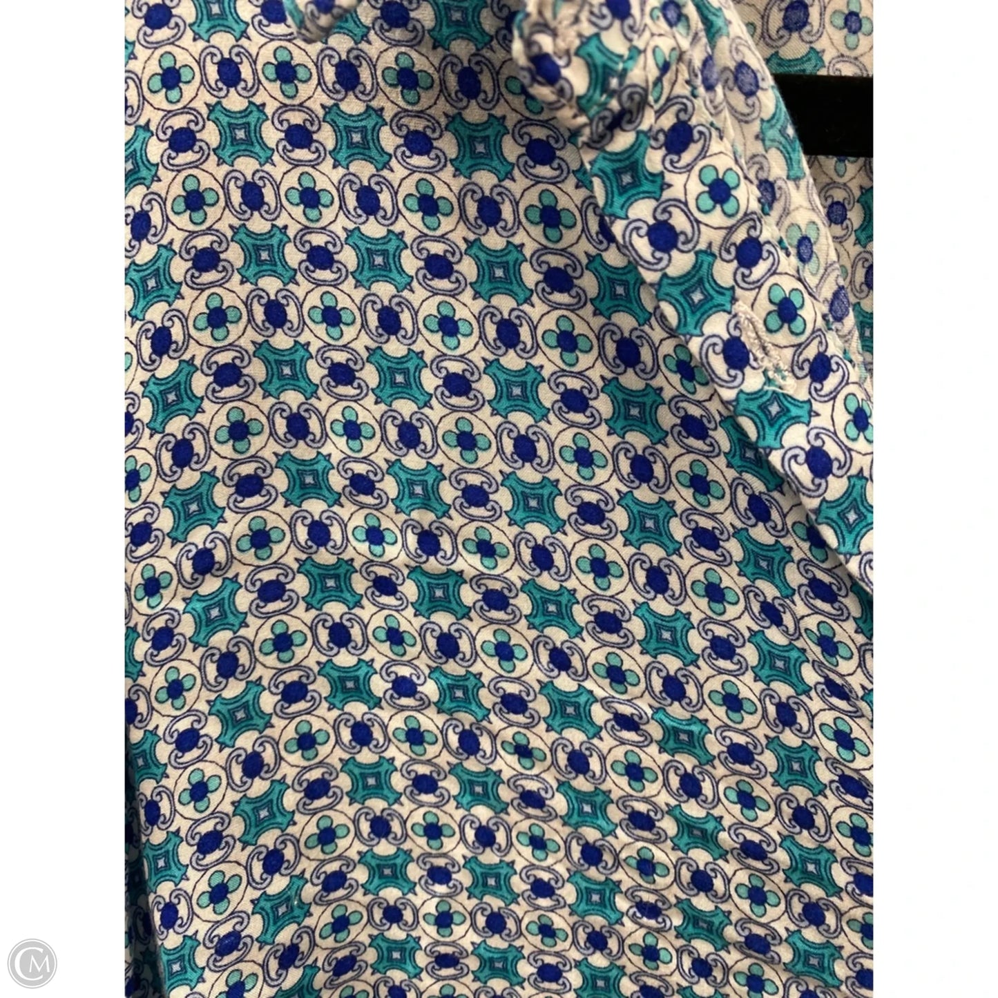 Top Long Sleeve By Grand And Greene In Blue & White, Size: M