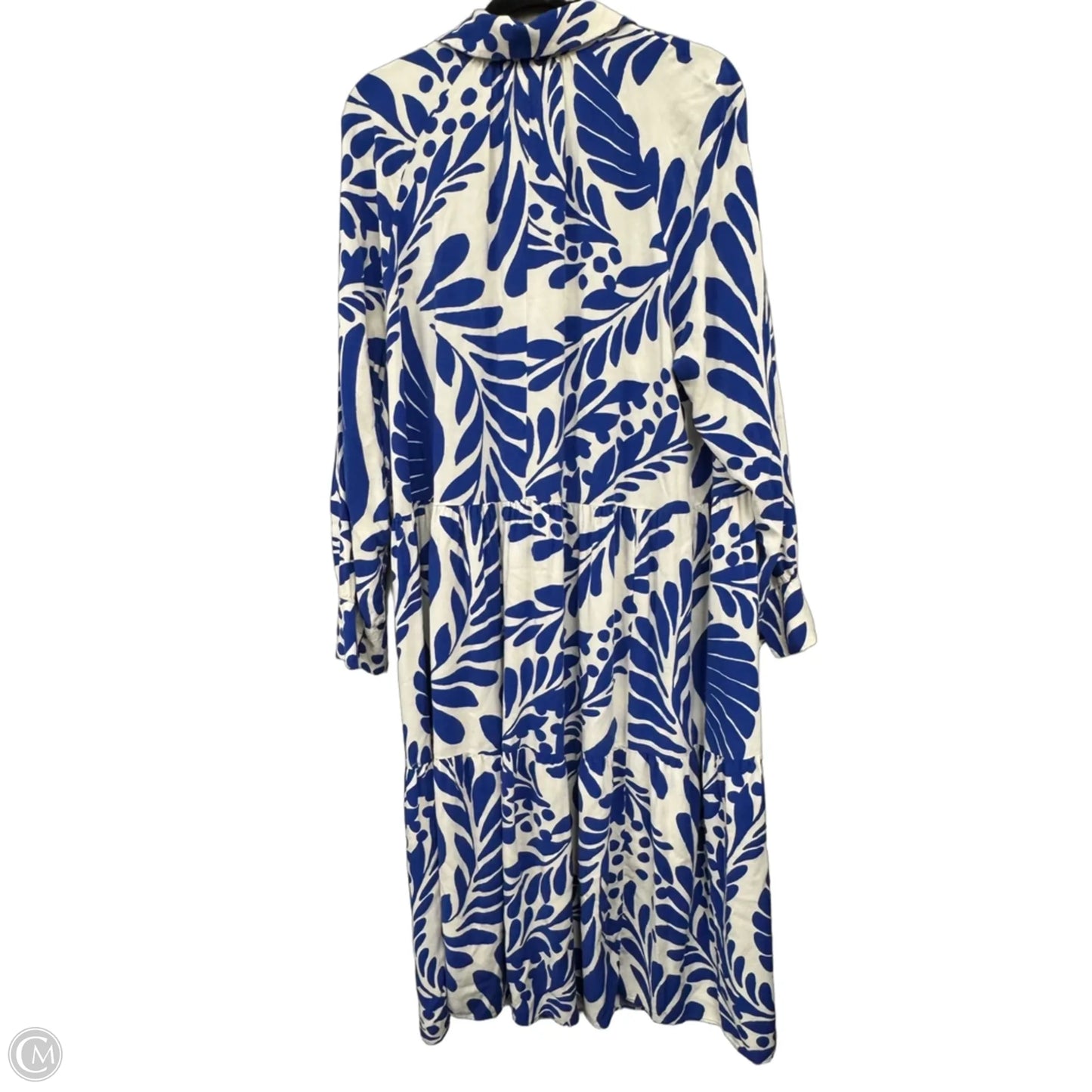 Dress Casual Maxi By H&m In Blue & White, Size: Xl