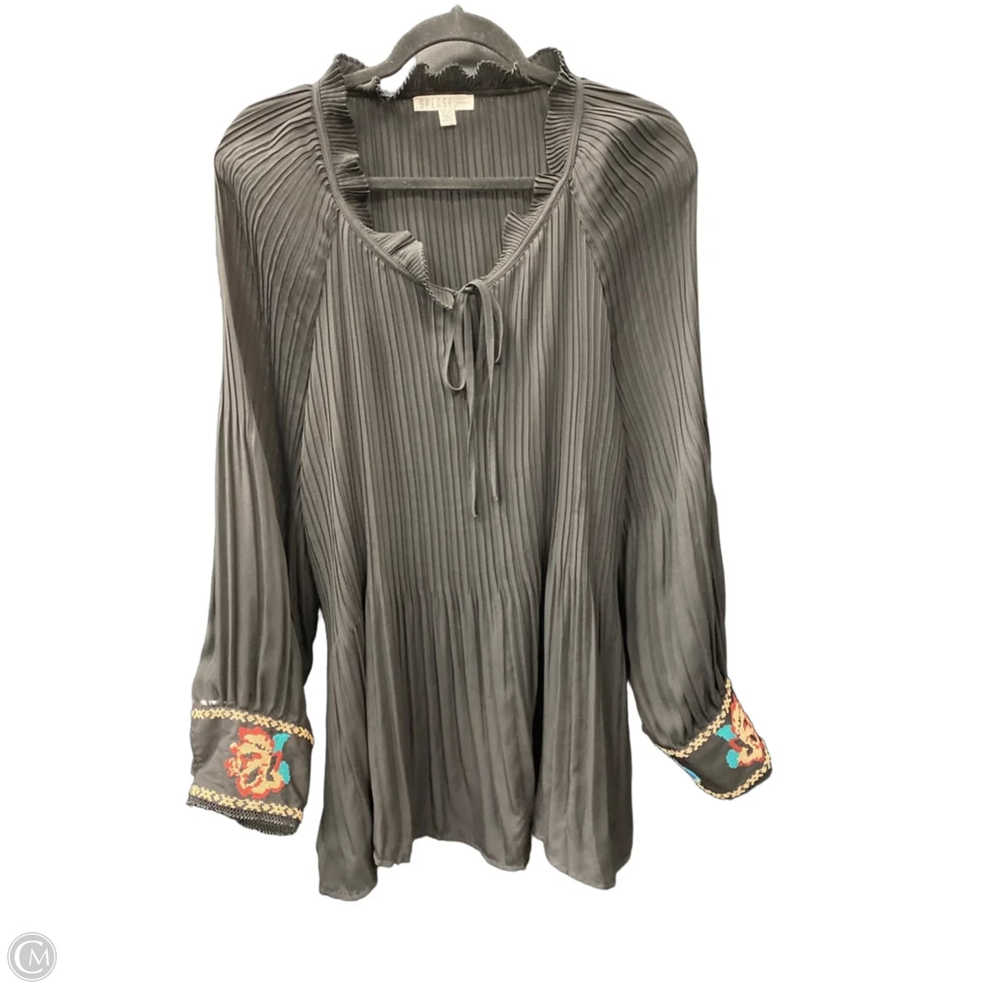 Blouse 3/4 Sleeve By Spense In Black, Size: 2x