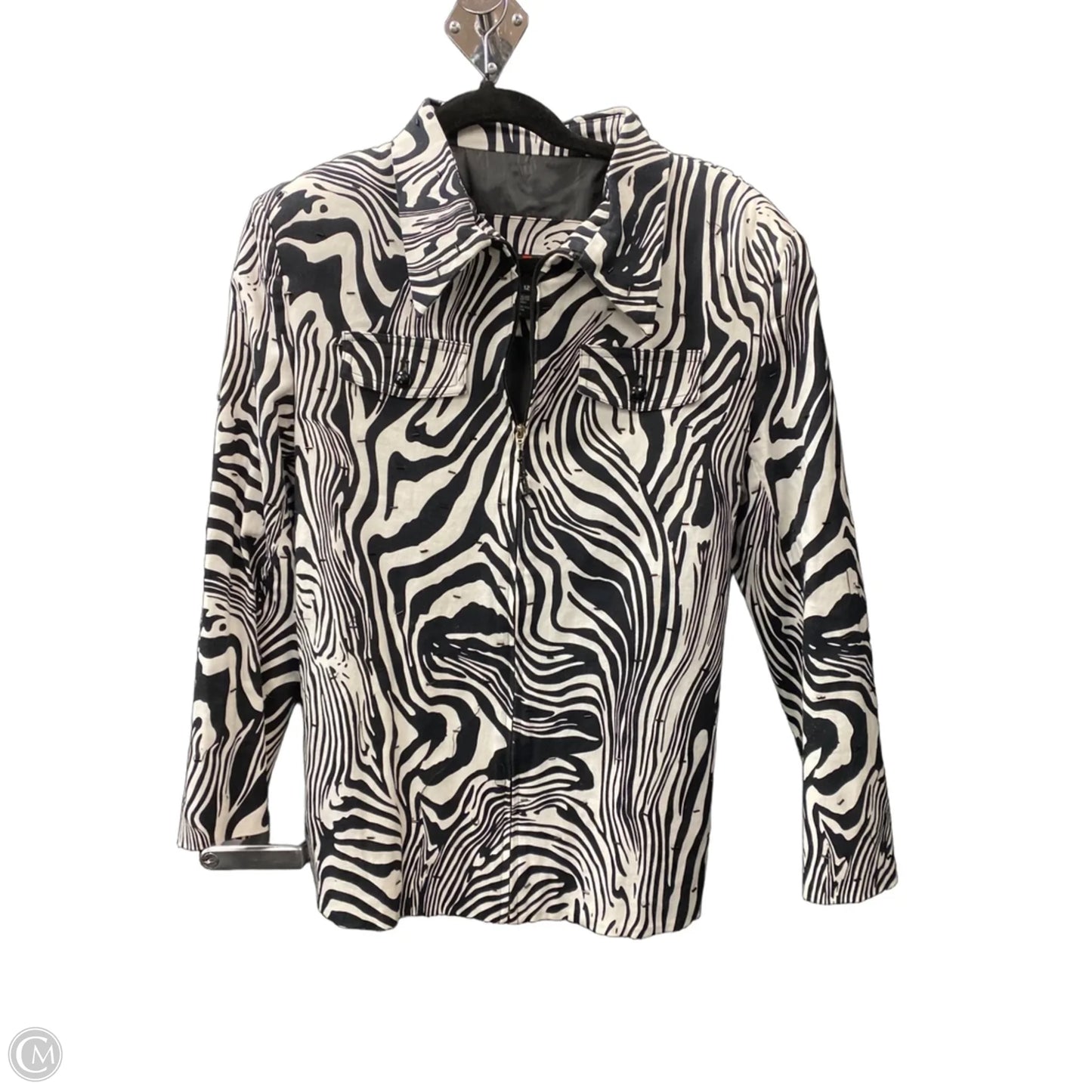 Jacket Denim By Clothes Mentor In Animal Print, Size: 12