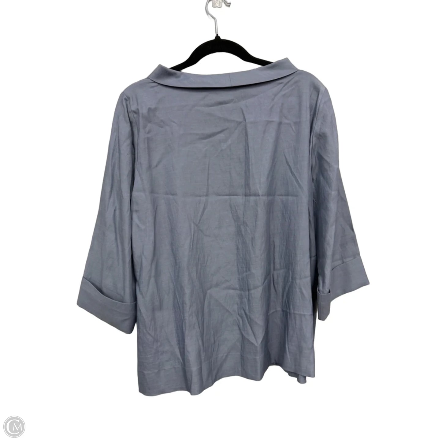 Blouse 3/4 Sleeve By Cos In Blue, Size: 12