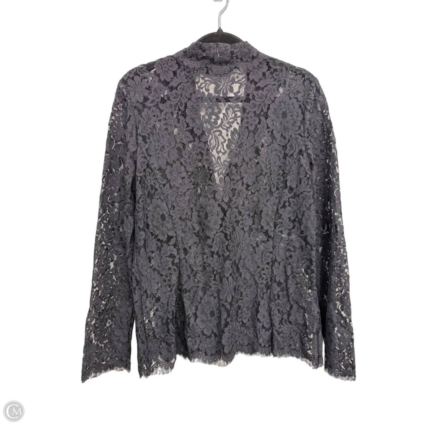 Blouse Long Sleeve By Dana Buchman In Navy, Size: 12