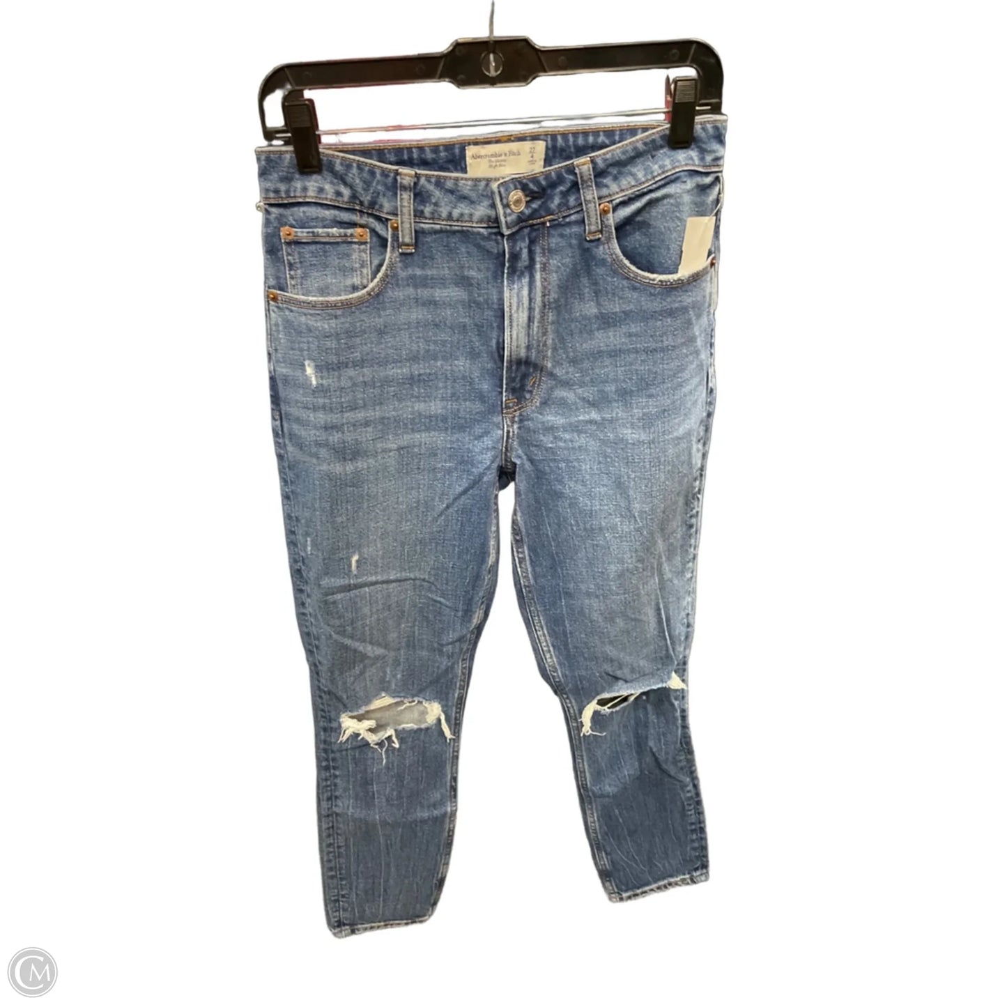 Jeans Skinny By Abercrombie And Fitch In Blue Denim, Size: 4