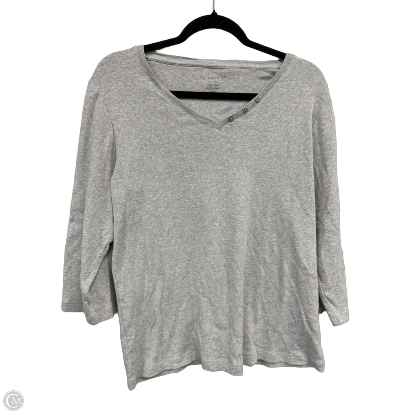 Top Long Sleeve By Chicos In Grey, Size: L