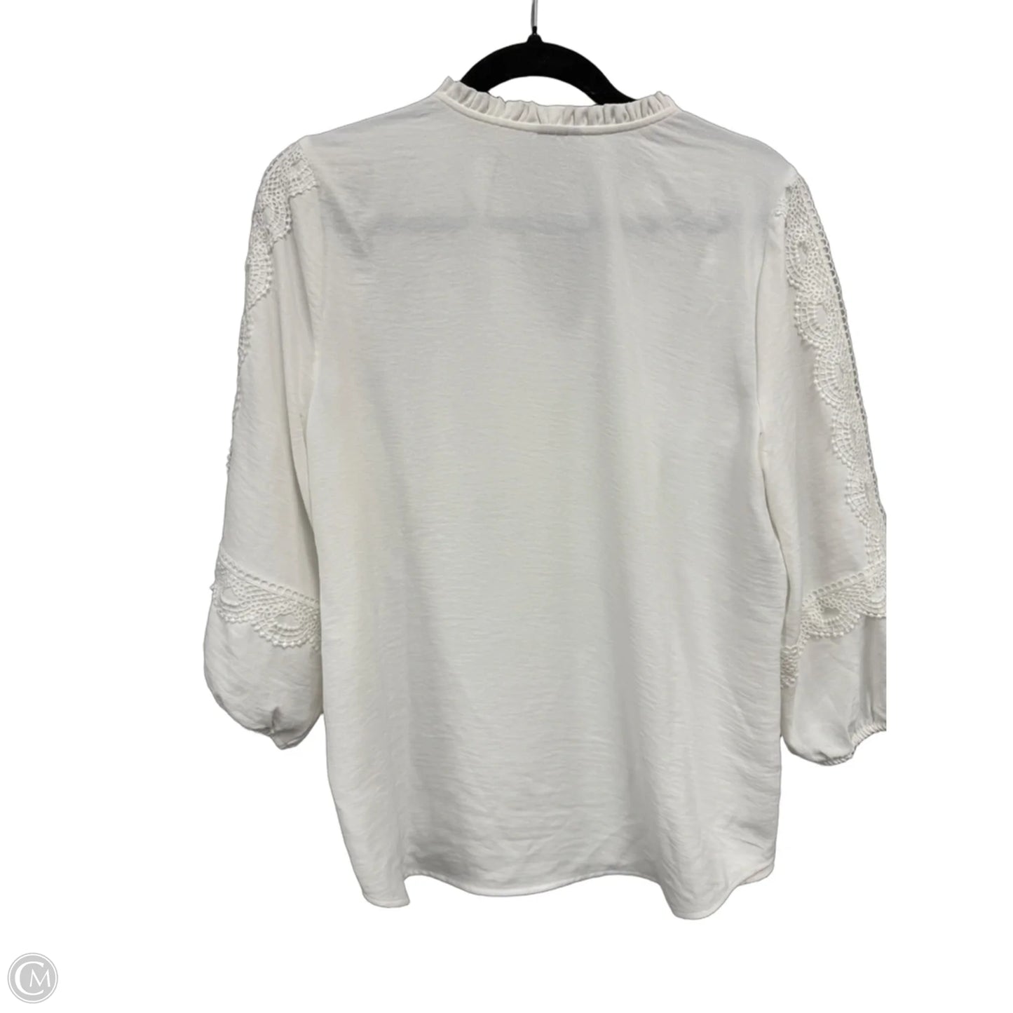 Blouse 3/4 Sleeve By Chicos In White, Size: M