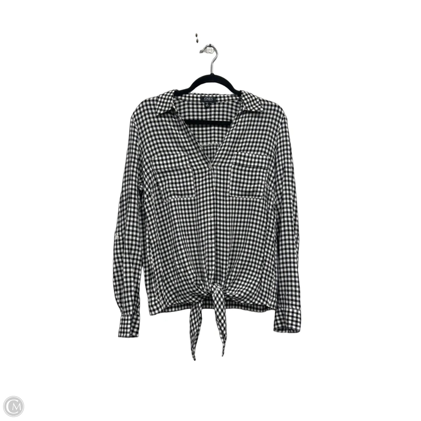 Top Long Sleeve By Jones New York In Black & White, Size: M
