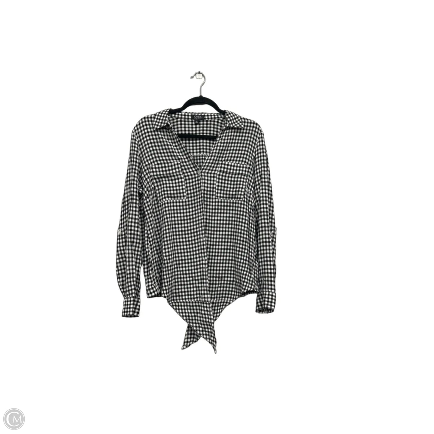 Top Long Sleeve By Jones New York In Black & White, Size: M