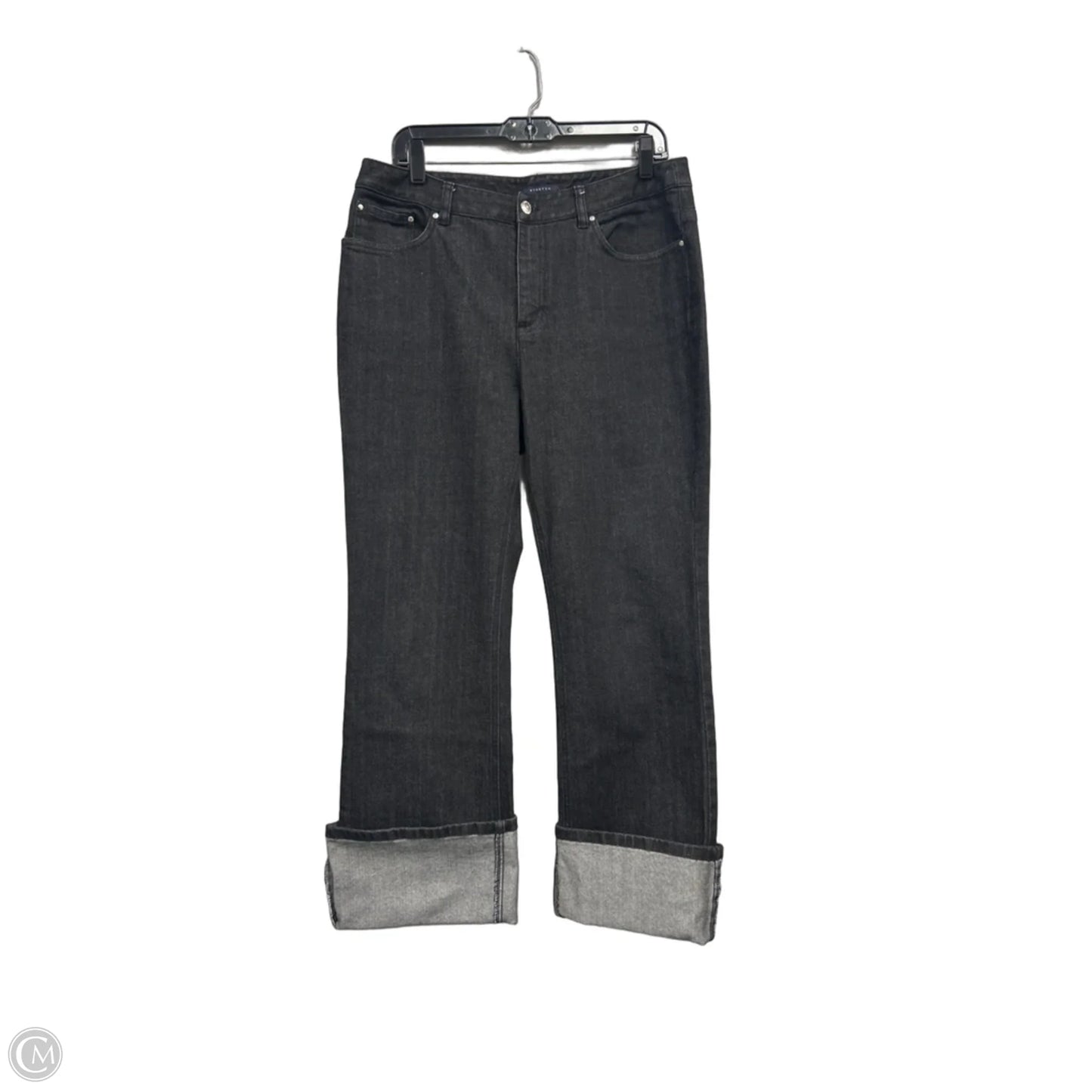 Jeans Wide Leg By Anne Klein In Black Denim, Size: 10