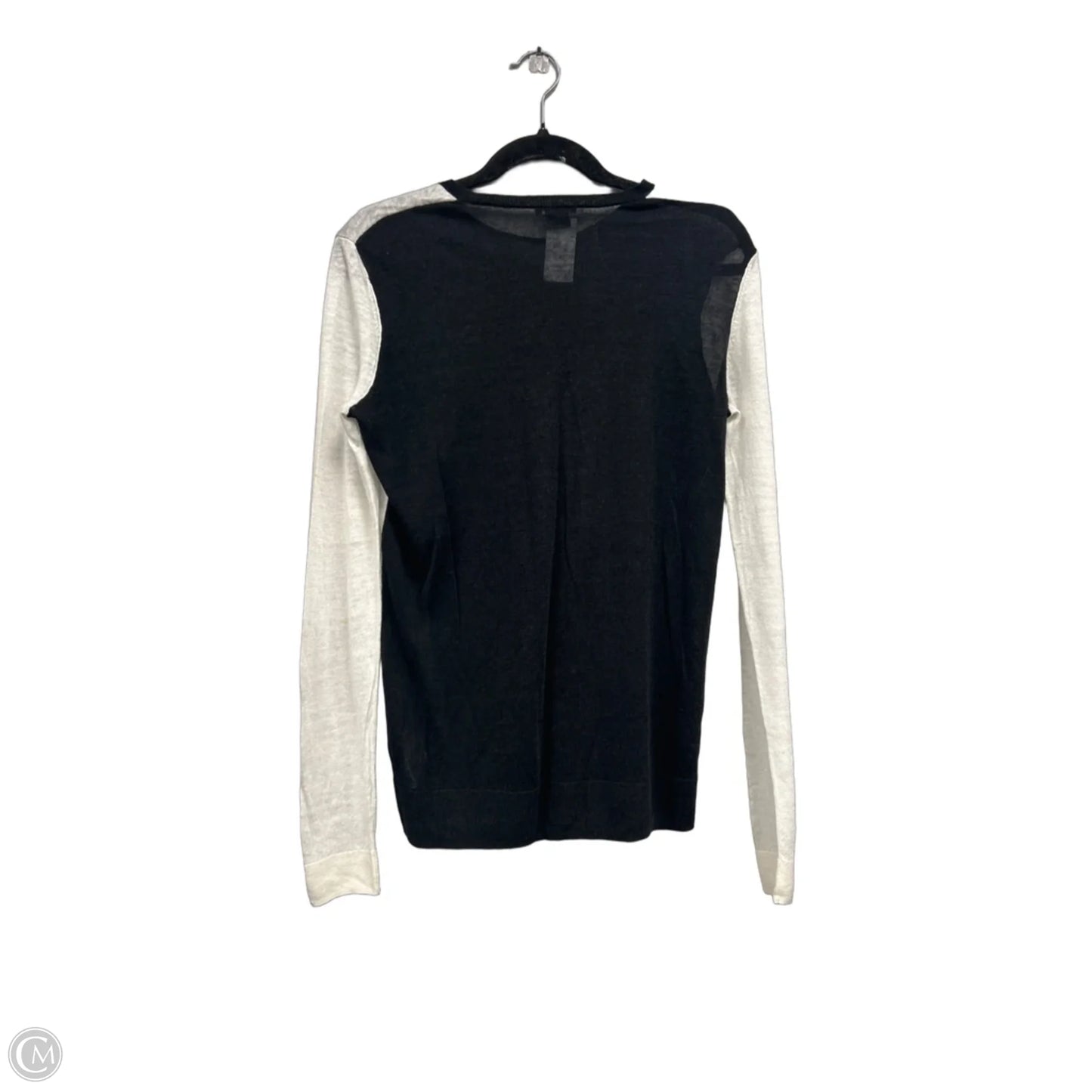 Top Long Sleeve By Theory In Black & White, Size: M