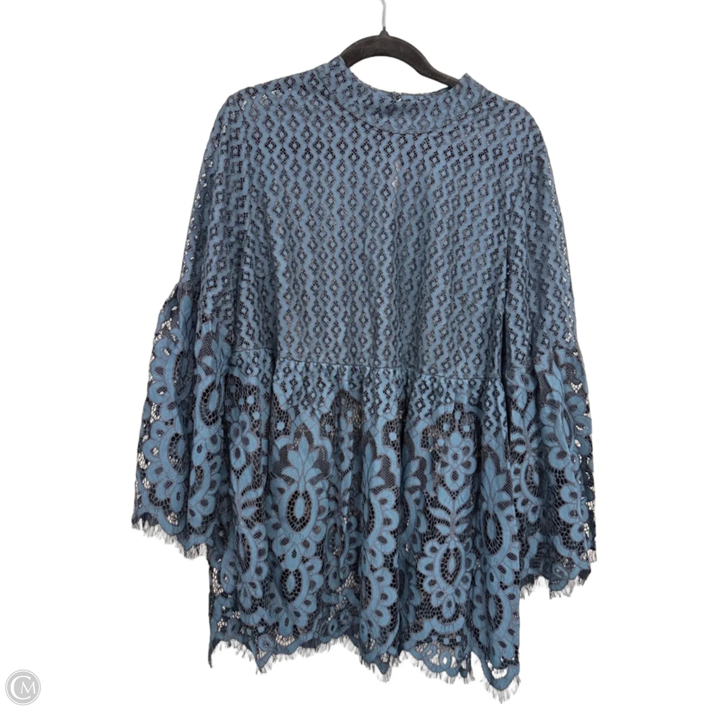 Blouse 3/4 Sleeve By Lane Bryant In Blue, Size: 18