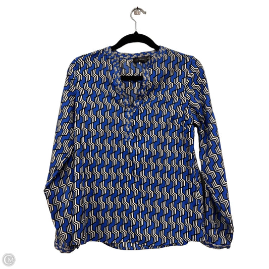 Blouse Long Sleeve By Limited In Blue & White, Size: S